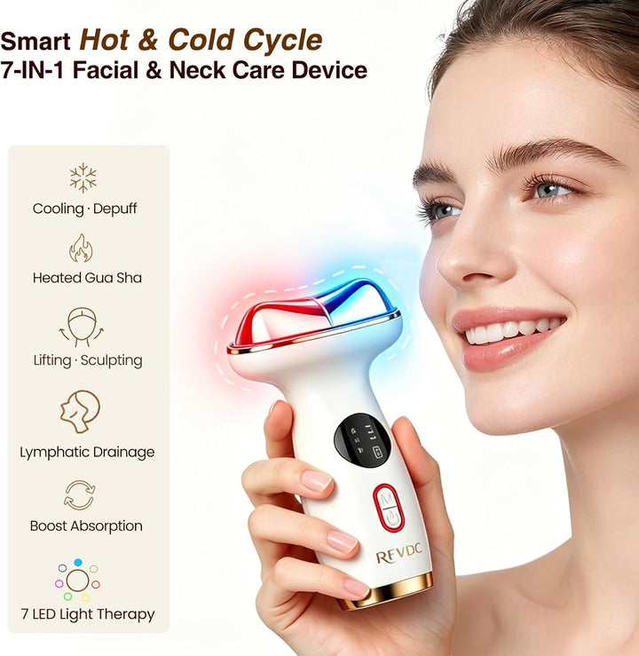 RFVDC Gua Sha eléctrica con calefacción fría, herramienta de escult...