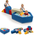 Juguetes de escalada para niños pequeños con hoyo de pelotas, 7 piezas de bloques de escalada de espuma para bebés con piscina de bolas, juego suave de actividades de escalada para niños