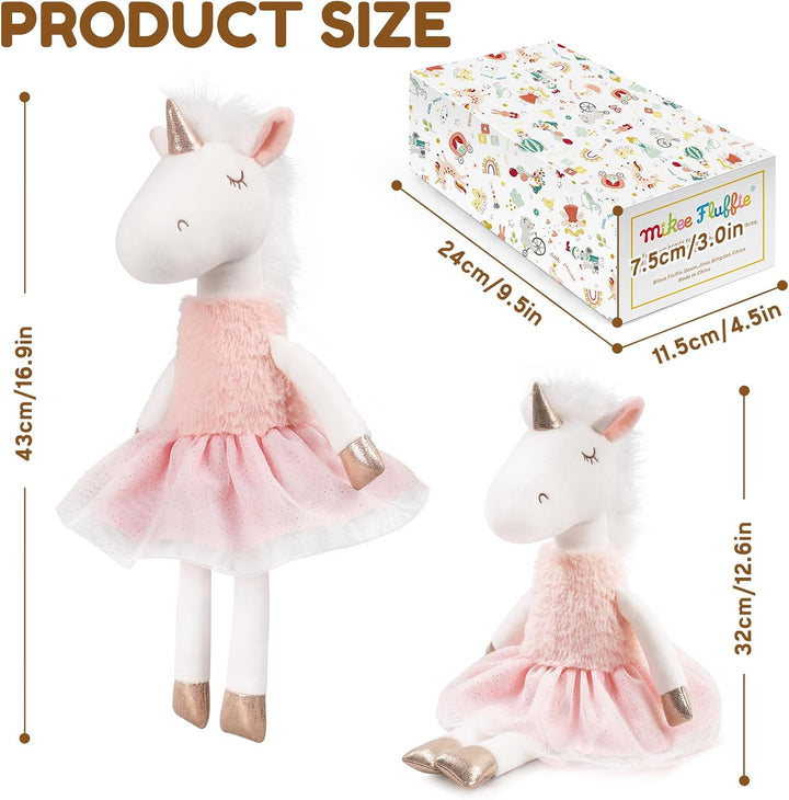 Mikkee Fluffie - Peluche de unicornio bailarina de 15 pulgadas, ani...