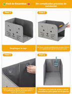 Caja de arena impermeable para gatos con alfombrilla extraíble, caja para gatos con 2 ganchos para cuchara, antifugas, control de polvo, fácil de limpiar, 24.02 x 16.14 x 16.14 pulgadas