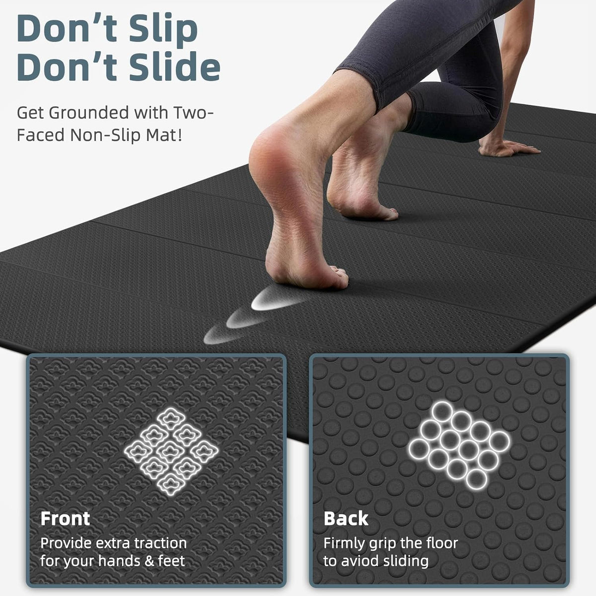 Foldable Yoga Mat 74"x47.2"x 0.4" – Large Yoga Mat