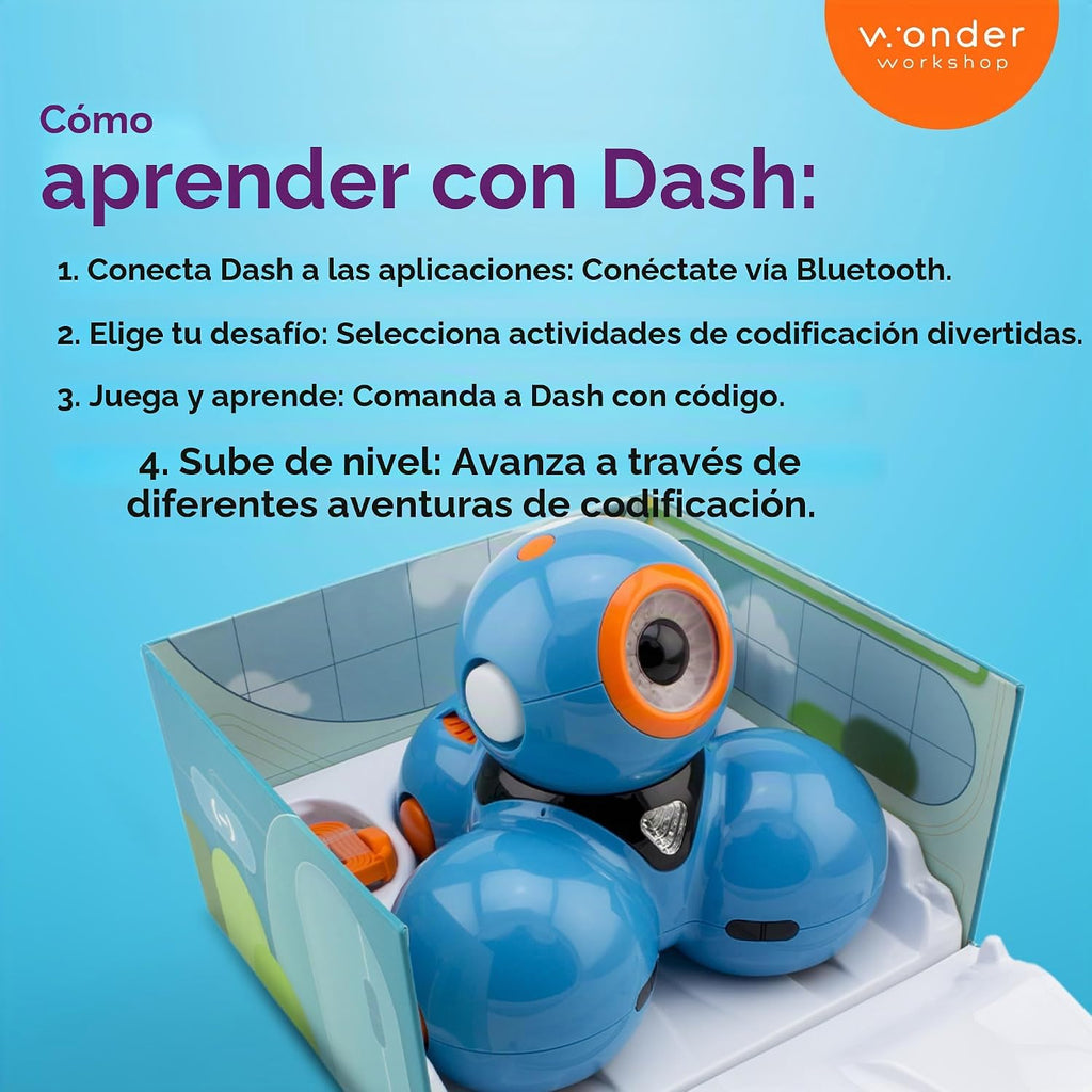 Wonder Workshop Dash Robot - Robots de codificación para niños mayores de 6 años - Juguetes robot STEM activados por voz, interactivos, educativos y programables
