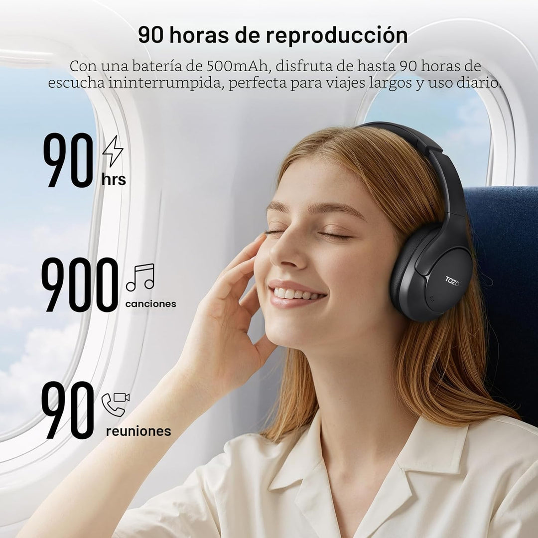 TOZO Auriculares híbridos HT3 con cancelación de ruido, batería de...