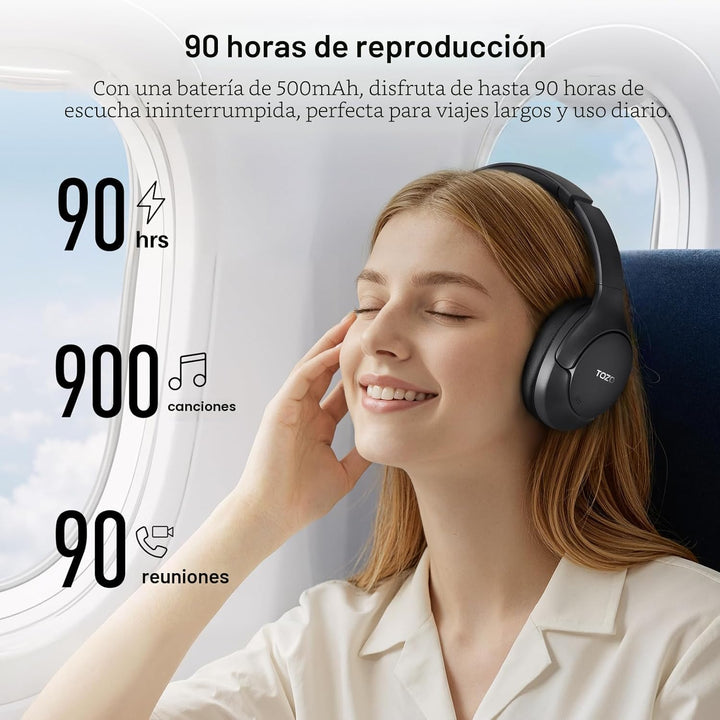 TOZO Auriculares híbridos HT3 con cancelación de ruido, batería de...