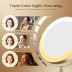 Dienmern Espejo de maquillaje, espejo de tocador recargable 1X/20X con