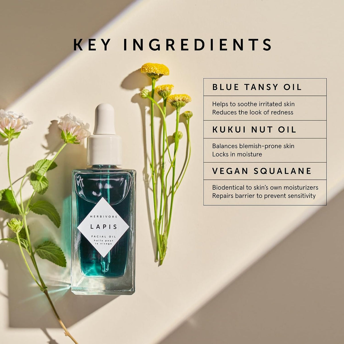 HERBIVORE Aceite facial de Lapis Blue Tansy - Hidratante que equili...