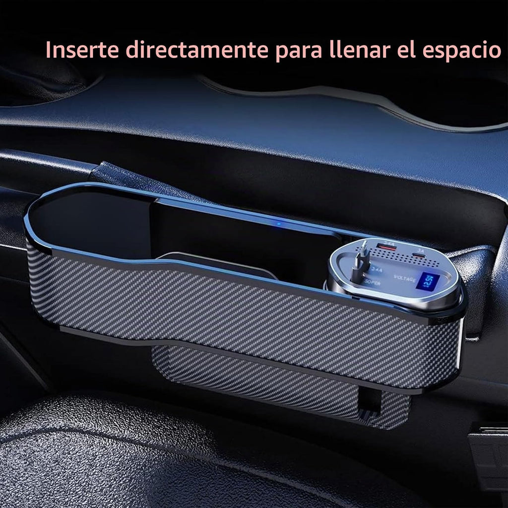 Organizador de llenado de huecos para asiento de automóvil con cargador