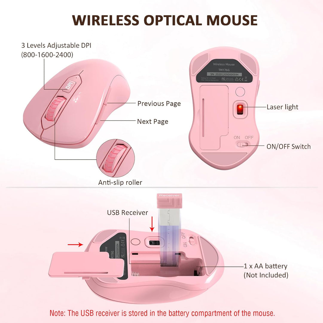 EDJO - Combo de teclado y mouse inalámbricos, teclado ergonómico de...