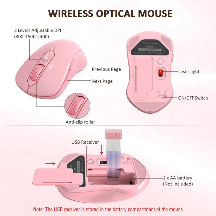 EDJO - Combo de teclado y mouse inalámbricos, teclado ergonómico de...