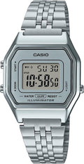 Casio Reloj Digital para Mujer con Correa de Acero Inoxidable - LA680WA