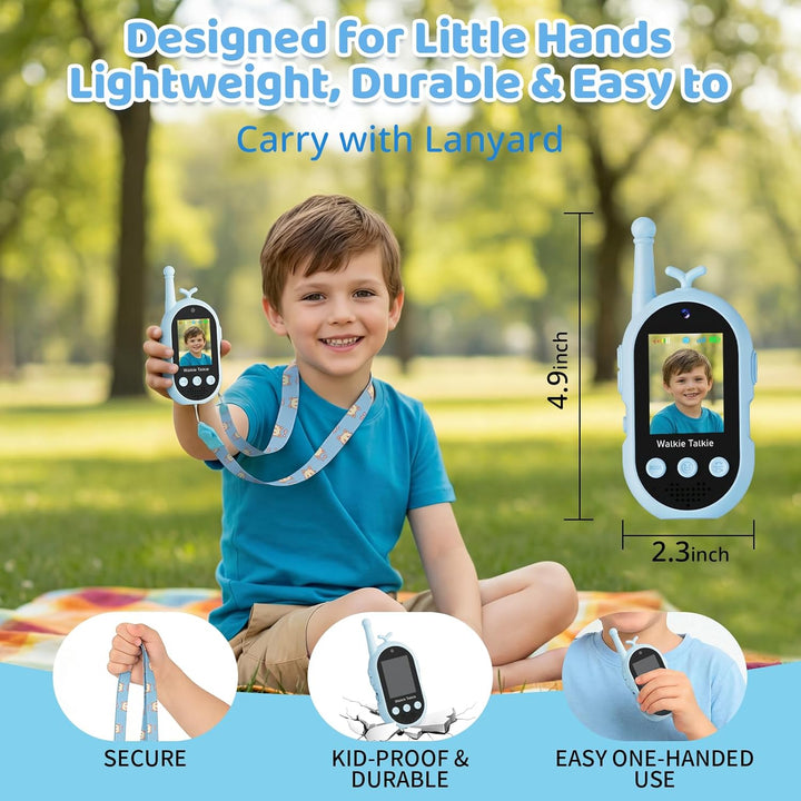 Walkie Talkie para niños con video: paquete de 2 juguetes recargabl...