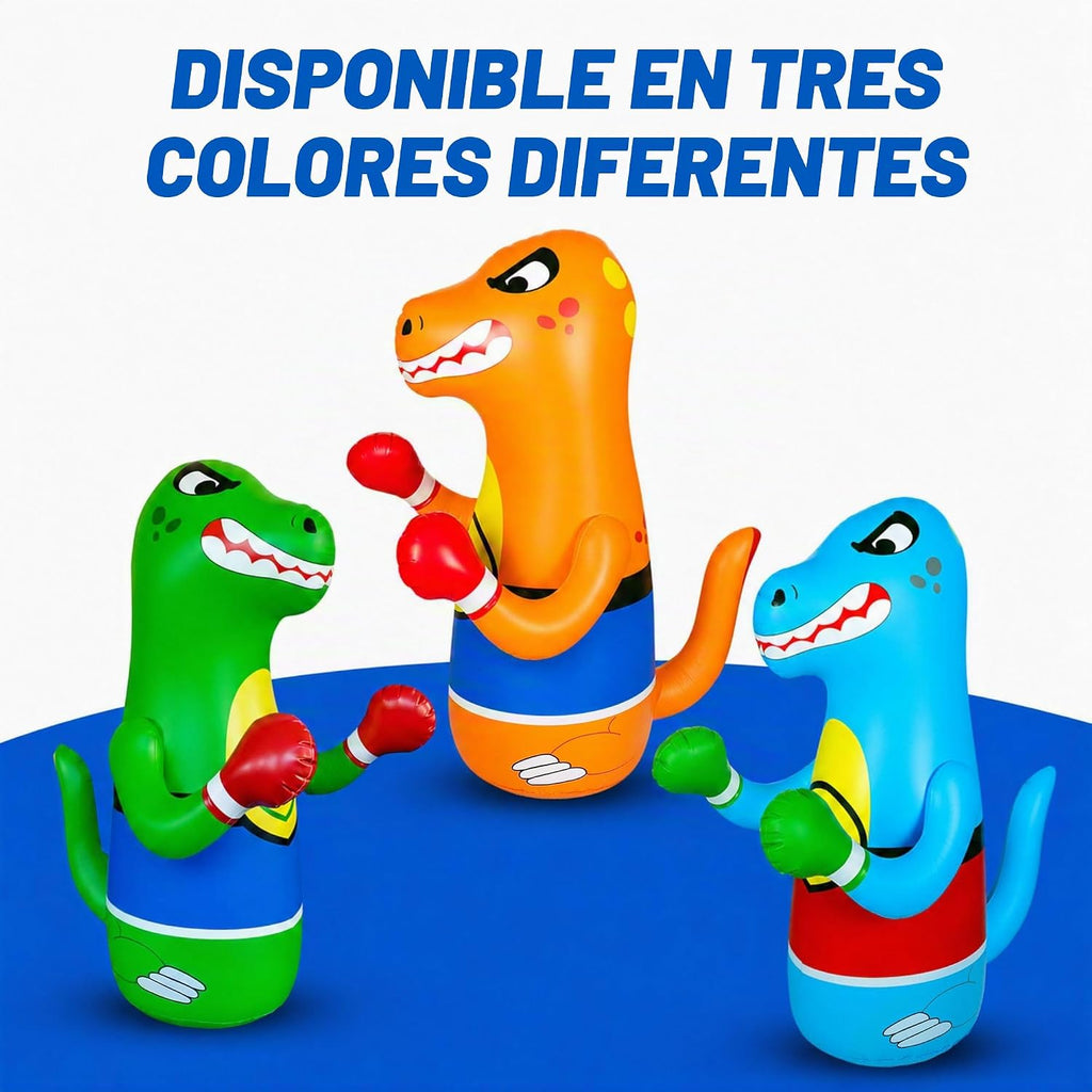 Saco de boxeo inflable de dinosaurio de Preferred Toys para niños – Bolsa Bop para niños pequeños y niños de 3 a 14 años – Juguetes de 47" inflables con acción de rebote – Llene la base con arena o