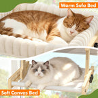 XiaZ Percha para gatos con ventana para gatos, cama interior para ventana, marco de madera ajustable, observación de aves, tomar el sol, ahorro de espacio, doble capa de 18 x 16 x 10 pulgadas (se recomienda razas pequeñas)