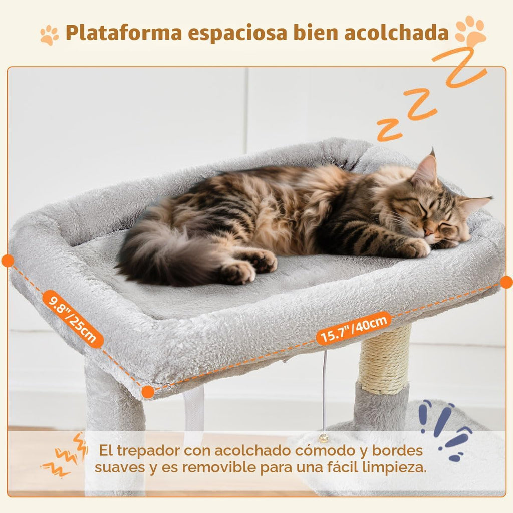 Taoqimiao Árbol para gatos, torre de gato de 38.5 pulgadas para gatos de
