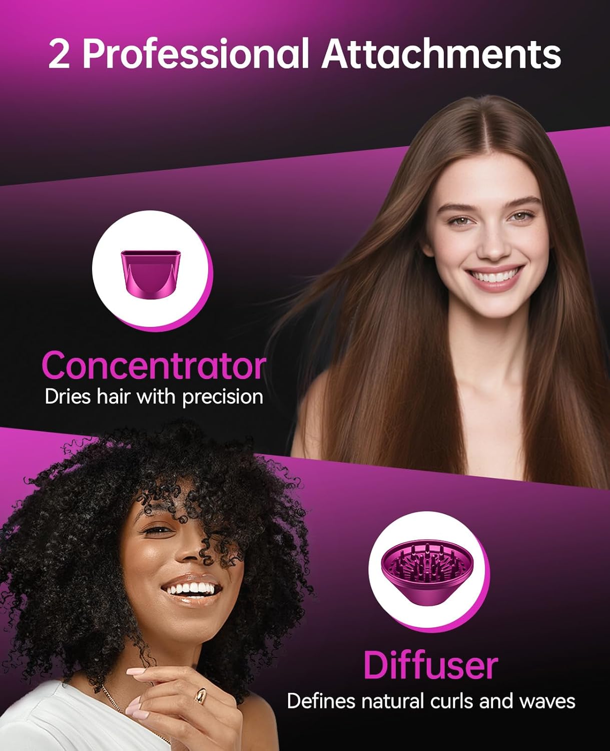 CONFU - Secador de pelo para mujer, 21000PRM, secador de pelo profe...