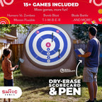 Swooc Games - Bull Hawker | Dardos de hacha gigante con más de 15 juegos | Juego de lanzamiento de hachas para patio trasero con bomba de aire | Juegos grandes al aire libre para adultos y familia |