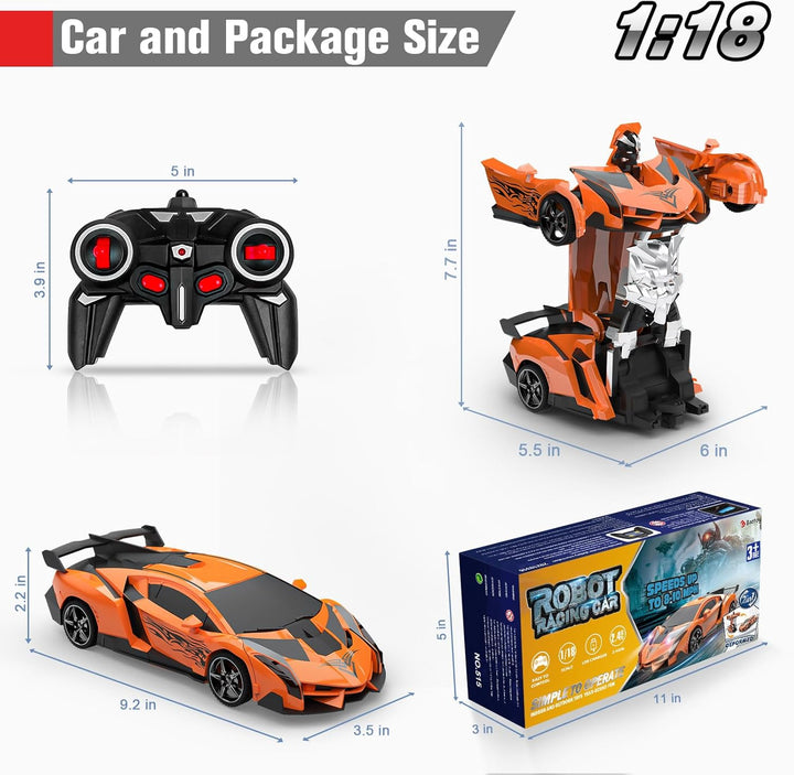BLUEJAY Auto a control remoto que se transforma para niños de 4-7 y...