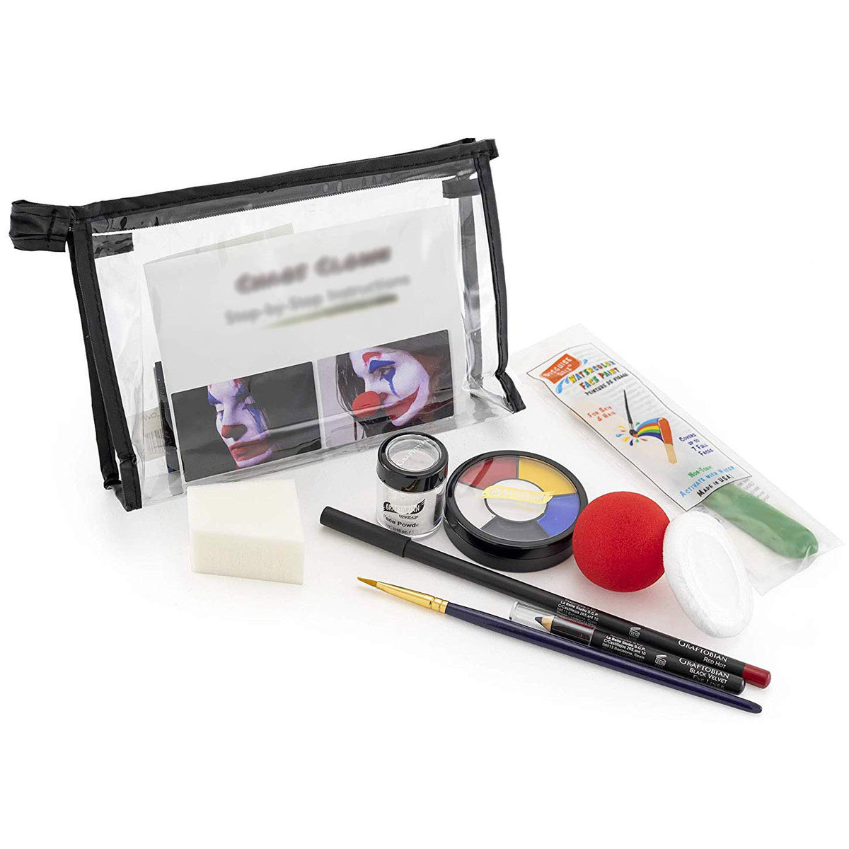 Graftobian Kit de maquillaje de payaso del caos, juego completo de...