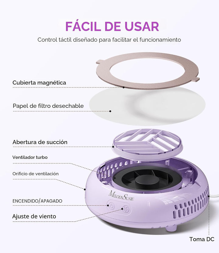 MelodySusie HProA - Colector de polvo de uñas de tamaño bolsillo co...