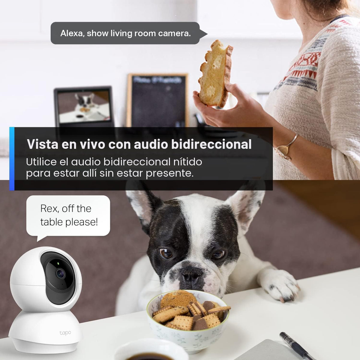 Tapo TP-Link - Cámara de seguridad 2K con giro e inclinación para m...