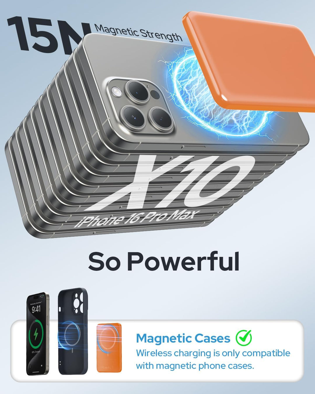 TRKOY Cargador portátil Magsafe, banco de energía magnético inalámb...