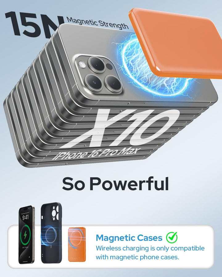 TRKOY Cargador portátil Magsafe, banco de energía magnético inalámb...