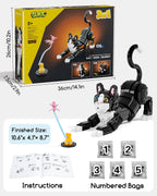 Juego de construcción de gato esmoquin 3 en 1, construye un gato, perro o conejo