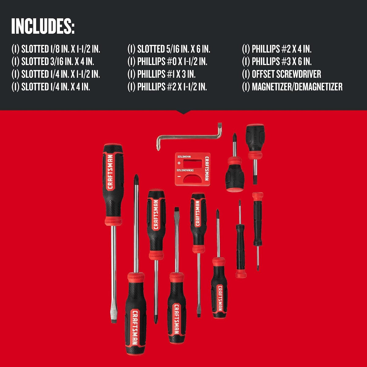Juego de destornilladores CRAFTSMAN, bimaterial, 12 piezas (CMHT65071N)