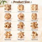12 rompecabezas de madera para adultos, A-12 piezas