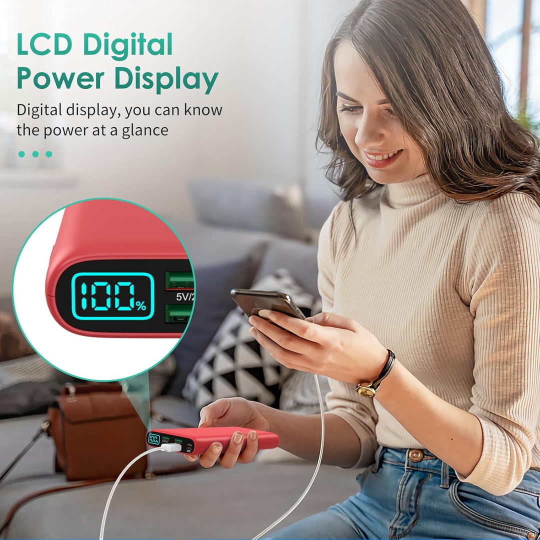 Cargador portátil de 38800 mAh con 5 salidas y 2 entradas, PD USB C...