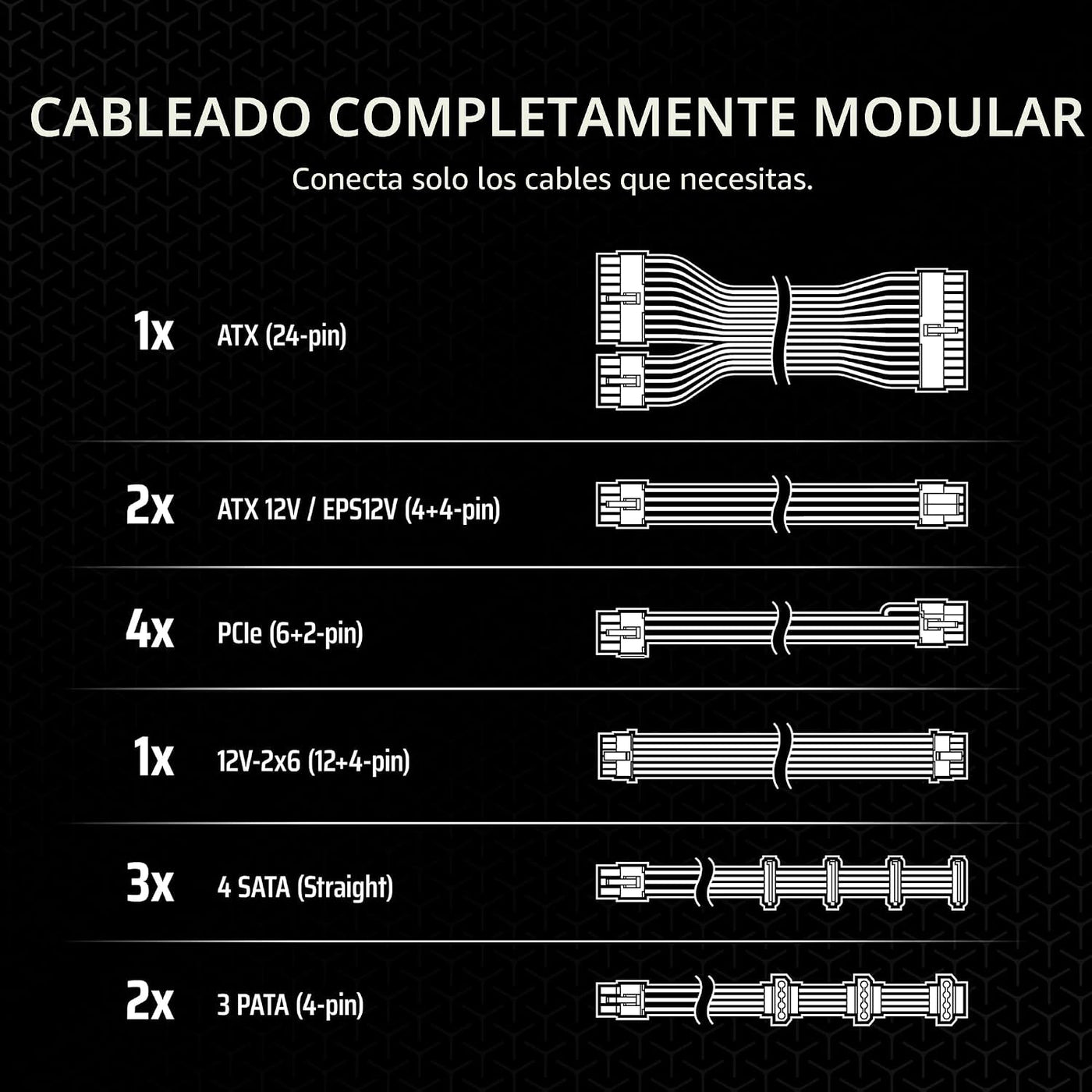 CORSAIR RM1000x Fuente de alimentación ATX completamente modular de...