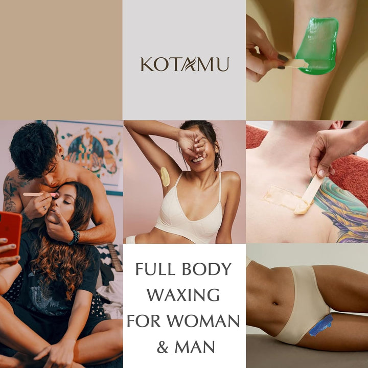 KOTAMU Kit de depilación para mujeres y hombres, calentador de cera...