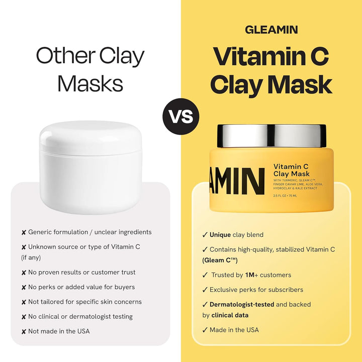 Gleamin Máscara de arcilla de vitamina C para manchas oscuras, masc...