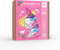 CONNETIX Paquete de unicornio con purpurina de azulejos magnéticos, 56 piezas