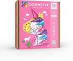 CONNETIX Paquete de unicornio con purpurina de azulejos magnéticos, 56 piezas