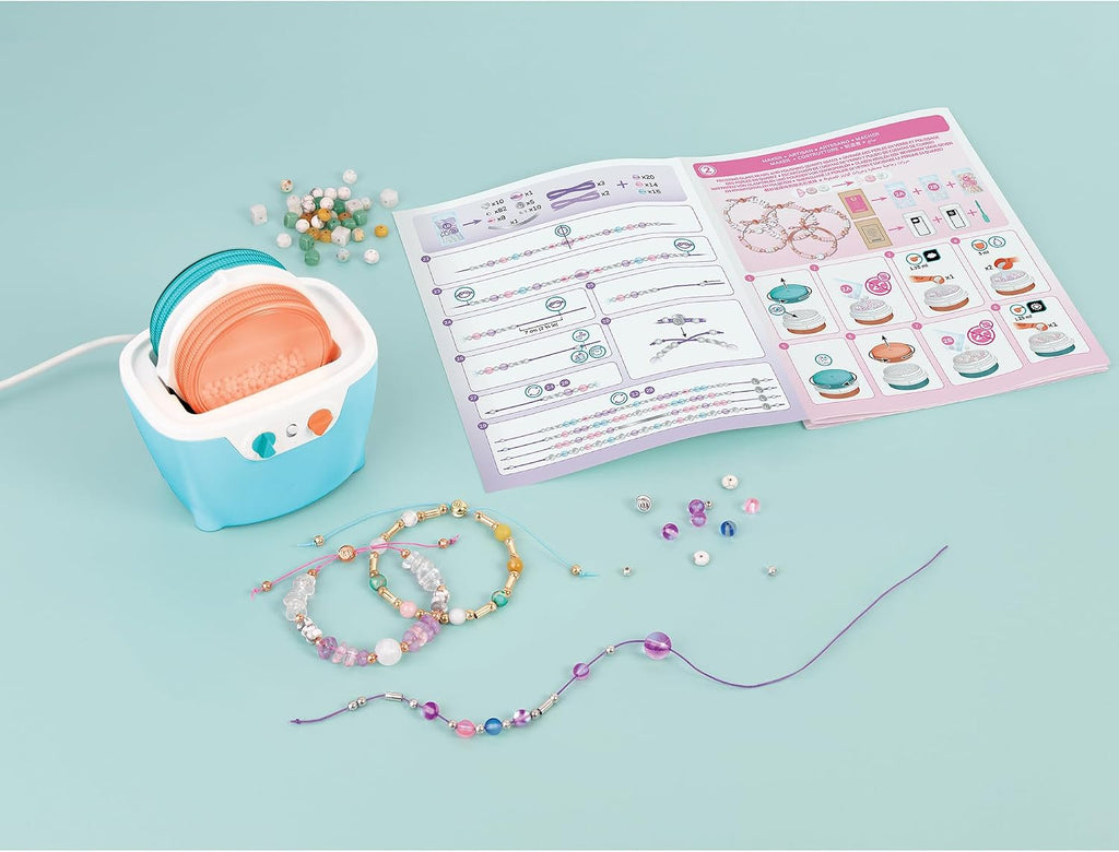 Make It Real: Kit Polish-Shine de vaso de roca y vaso de cuentas, manualidades de joyería de 327 piezas, pulidora de piedra natural, crea 8 pulseras de cuentas, preadolescentes y niñas de 8 años en adelante