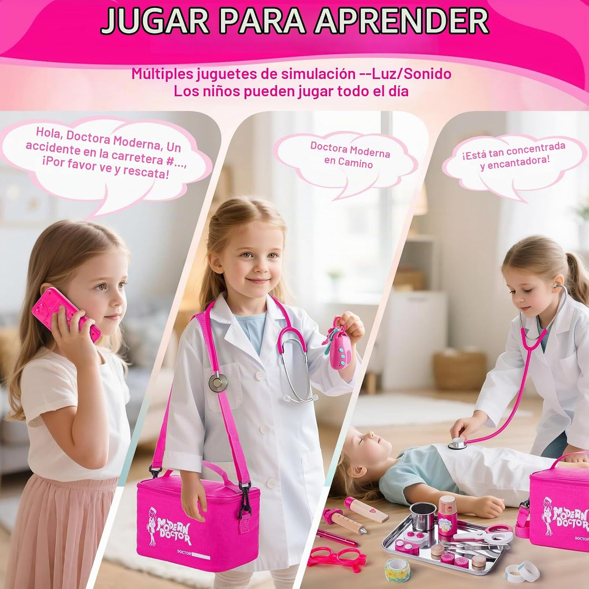 Kit de Doctor para Niñas, 34 Piezas, Set de Juego Fantasma de Doctor