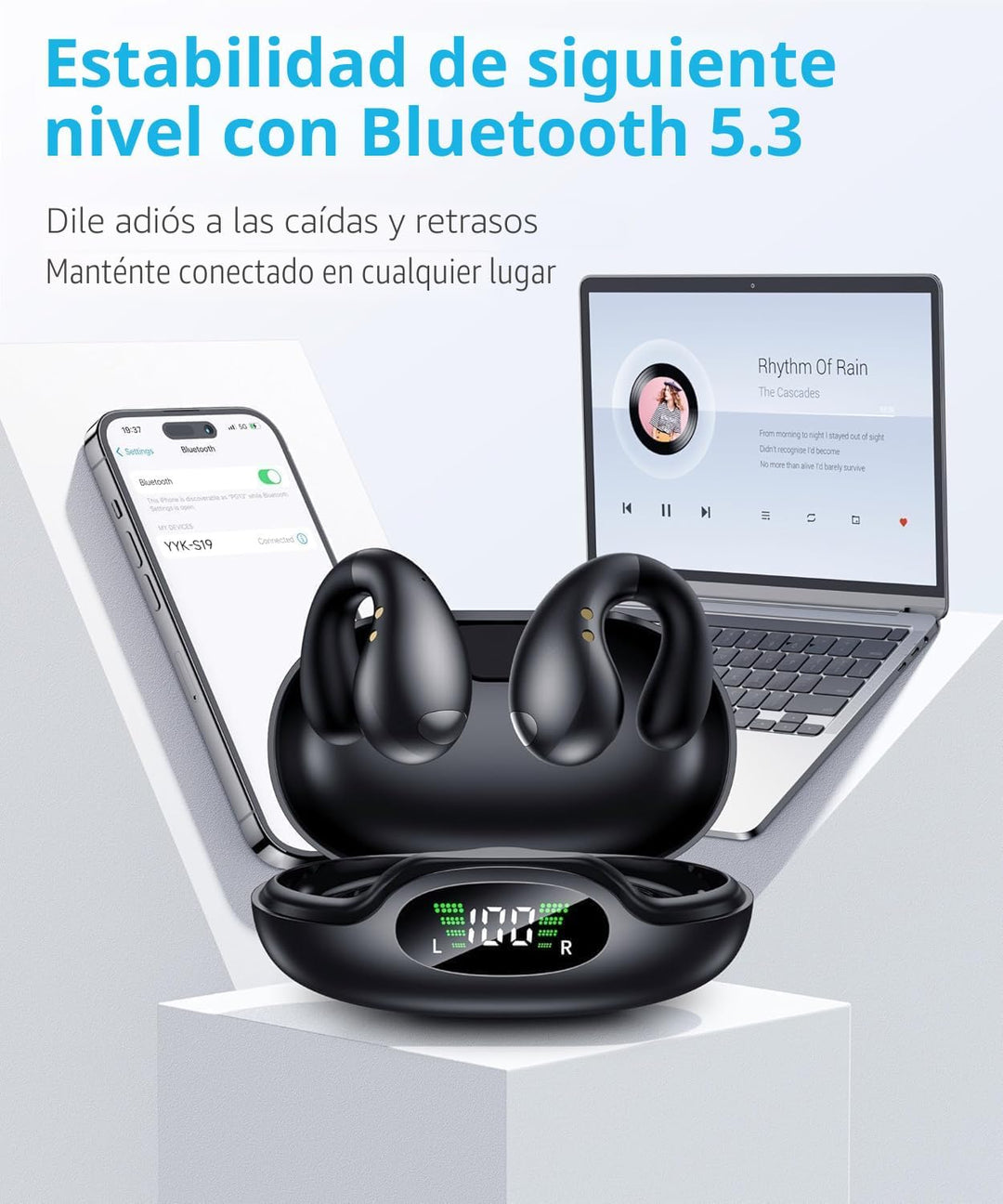Boytond Auriculares ultra abiertos: cómodos auriculares de conducci...