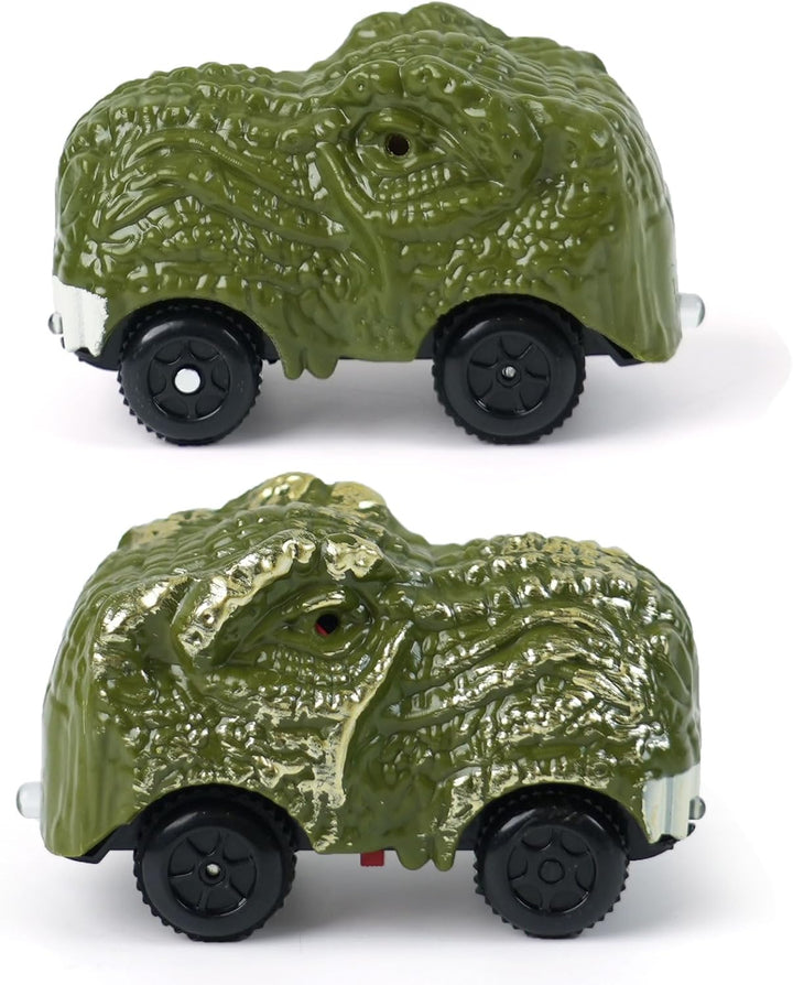ToyFuntasy Paquete de 2 autos de pista de dinosaurios para niños, e...