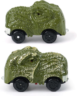 ToyFuntasy Paquete de 2 autos de pista de dinosaurios para niños, e...