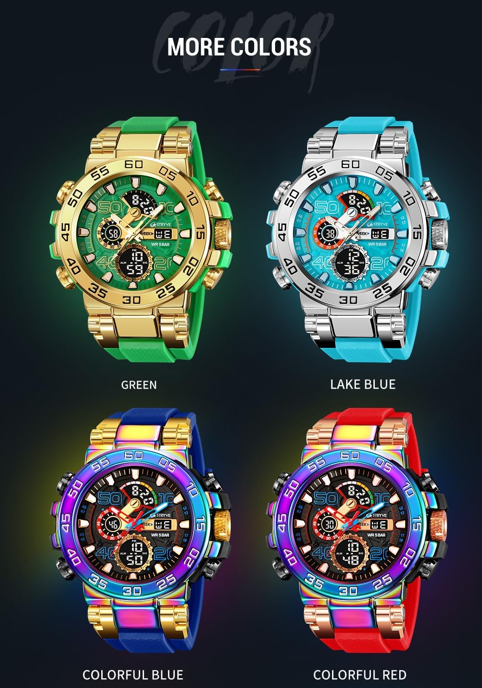 FANMIS Reloj digital analógico para hombre, reloj deportivo táctico militar