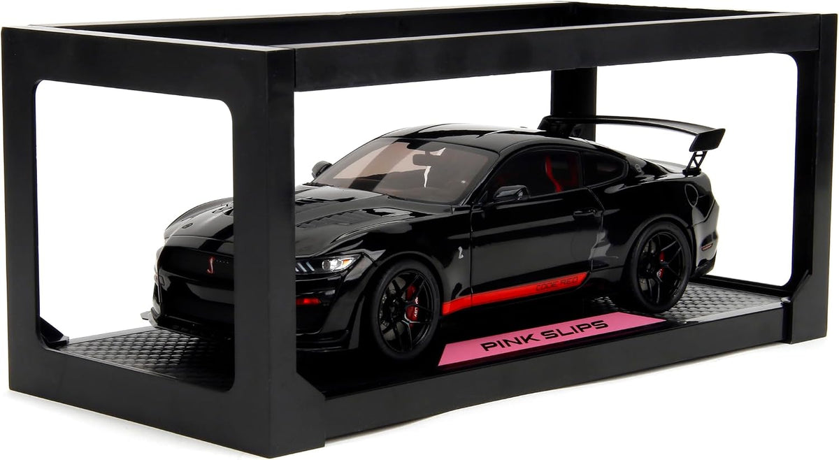 Jada Pink Slips 2022 Shelby GT500 Code Red - Modelo fundido a presión a escala 1:18 con puertas de apertura y dirección de trabajo, para coleccionistas y entusiastas mayores de 14 años, color negro