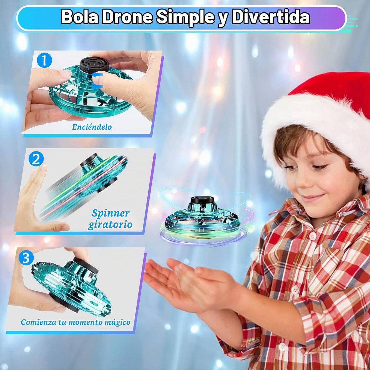 Vantexi Dron para niños juguetes voladores, 2026 mejorado LED Fidget