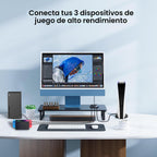 Interruptor HDMI 2.1 3 en 1 salida, 4K @120Hz 8K @60Hz 48Gbps con cable