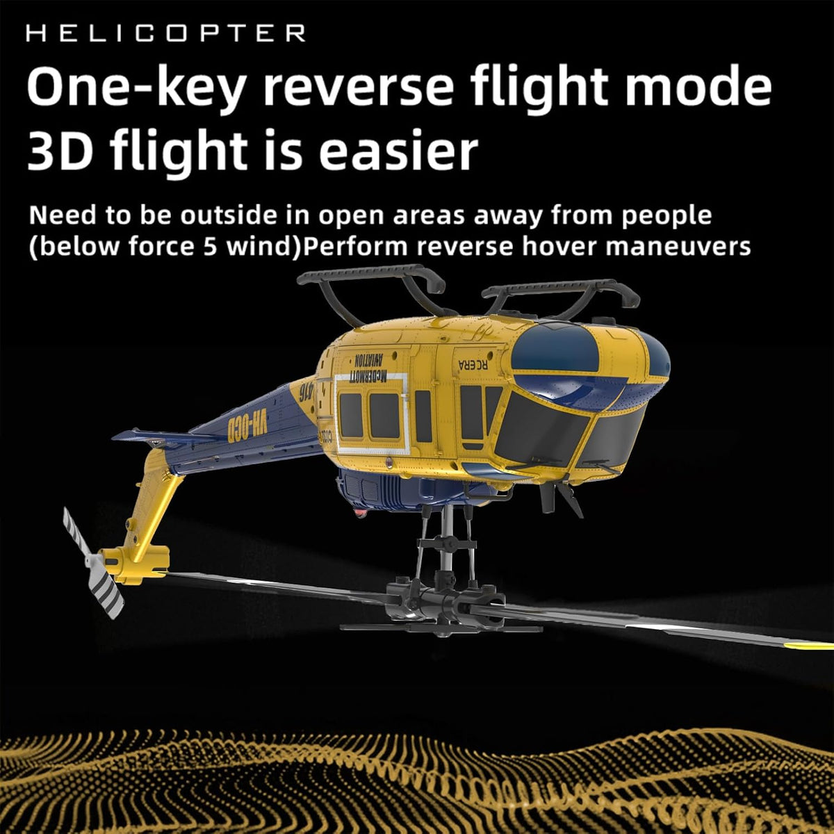 RC ERA C032 UH-1 Huey Helicóptero - Helicópteros a Control Remoto para Adultos, Escala 1/48 2.4G 6CH Avión Estabilizado con Giroscopio con Mantenimiento de Altitud y Flujo Óptico, Dron de