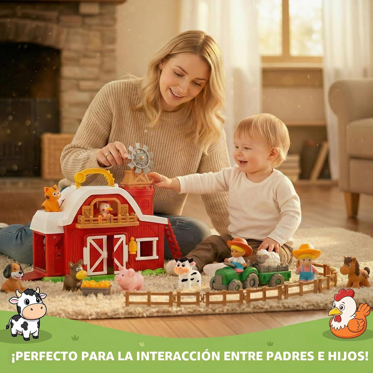 Juego de 30 piezas de animales de granja mejorados, regalos para niños pequeños de Navidad