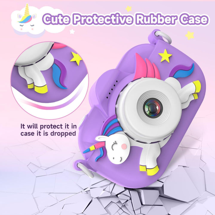 MAVOKIS Cámara digital para niños de 3 a 8 años, cámara 1080P para...