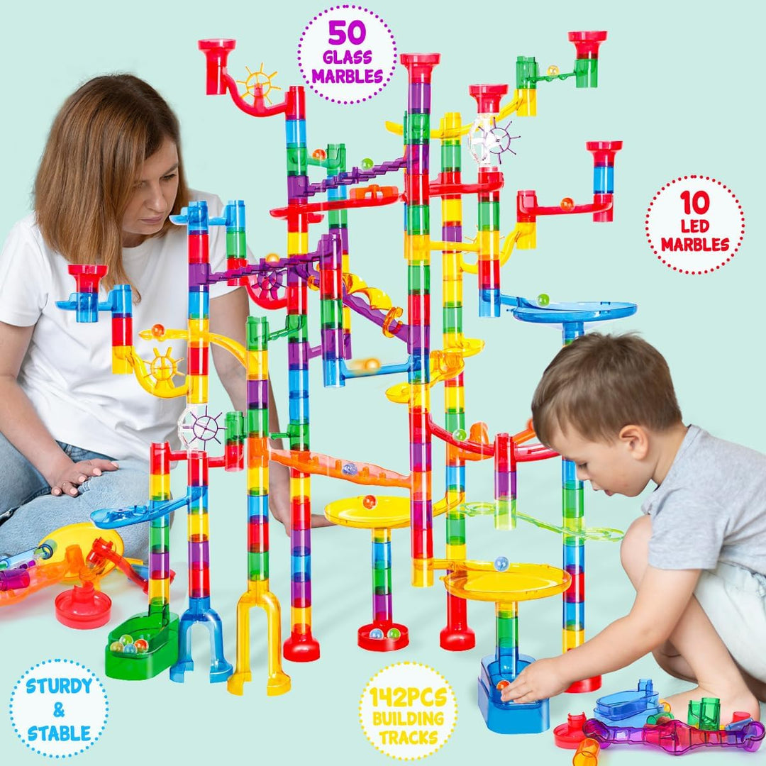 Meland Marble Run - Juego de construcción de laberinto de mármol de...