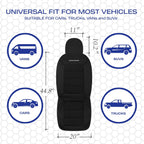 Skechers Fundas de asiento de automóvil de espuma viscoelástica, fundas de asiento grueso de tela fresca al tacto, compatibles con bolsas de aire, protección cómoda automotriz para la mayoría de
