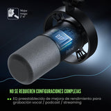 FIFINE Micrófono Dinámico, XLR\/USB Micrófono de PC para Grabación...